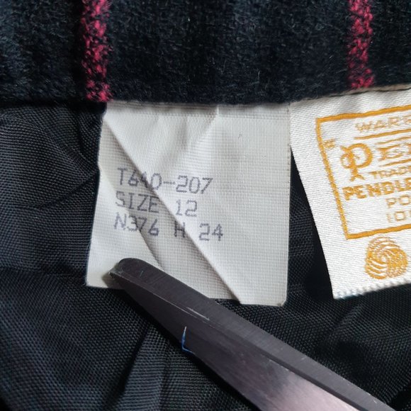 Pendleton Virgin Wool Women Size 12 Skirt Short Pencil BLACK PINK Waist 28" - Picture 7 of 9